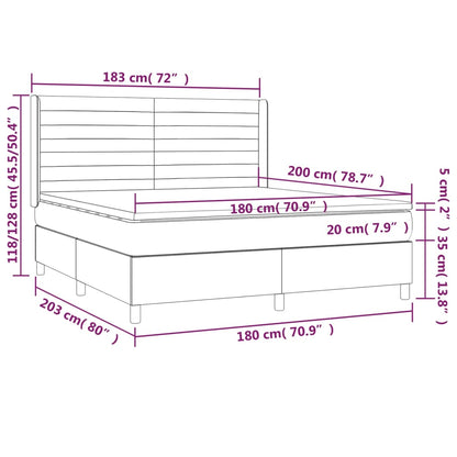 Giroletto a Molle con Materasso Marrone Scuro 180x200cm Tessuto | homemem39