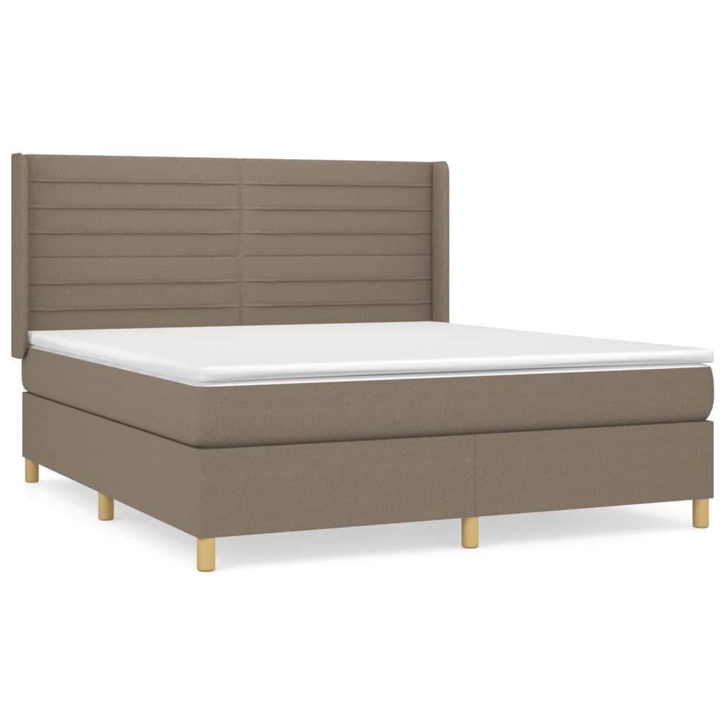 Giroletto a Molle con Materasso Tortora 180x200 cm in Tessuto | homemem39