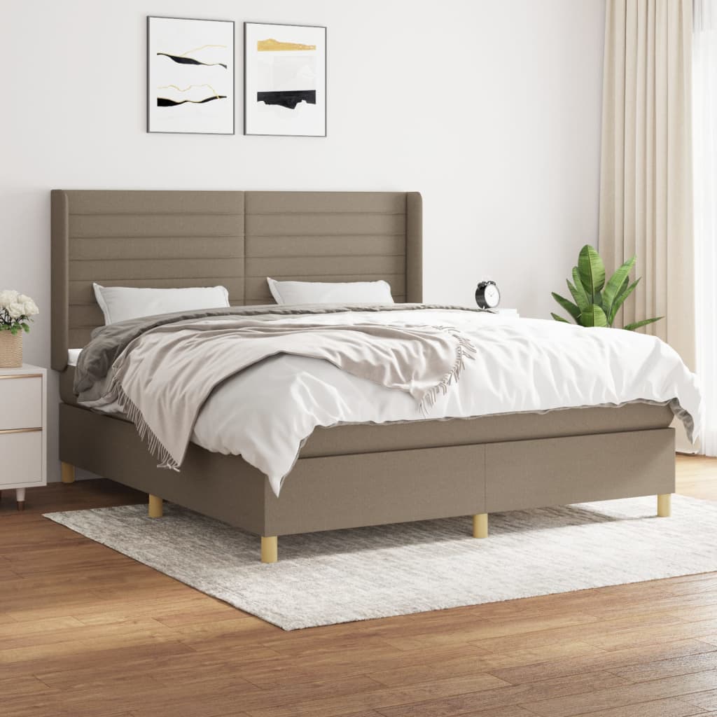 Giroletto a Molle con Materasso Tortora 180x200 cm in Tessuto | homemem39