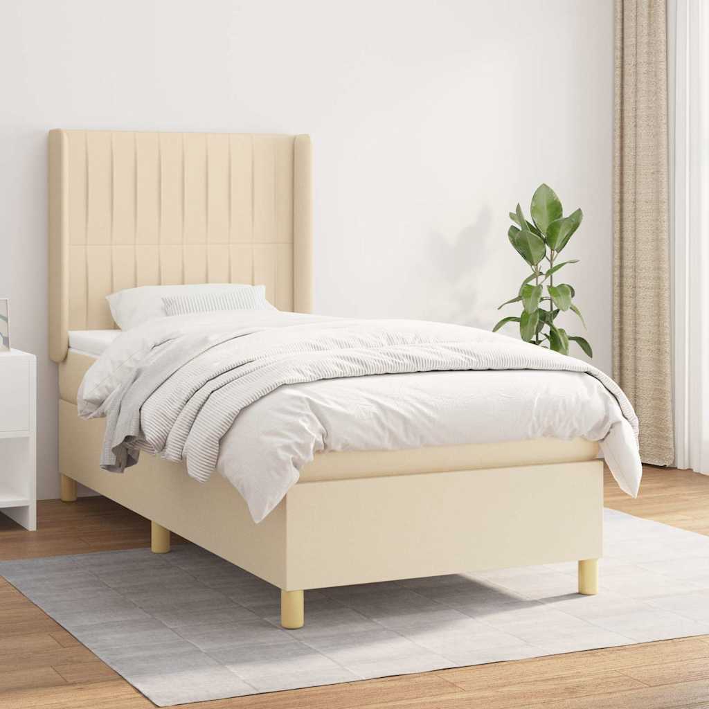 Giroletto a Molle con Materasso Crema 90x200 cm inTessuto