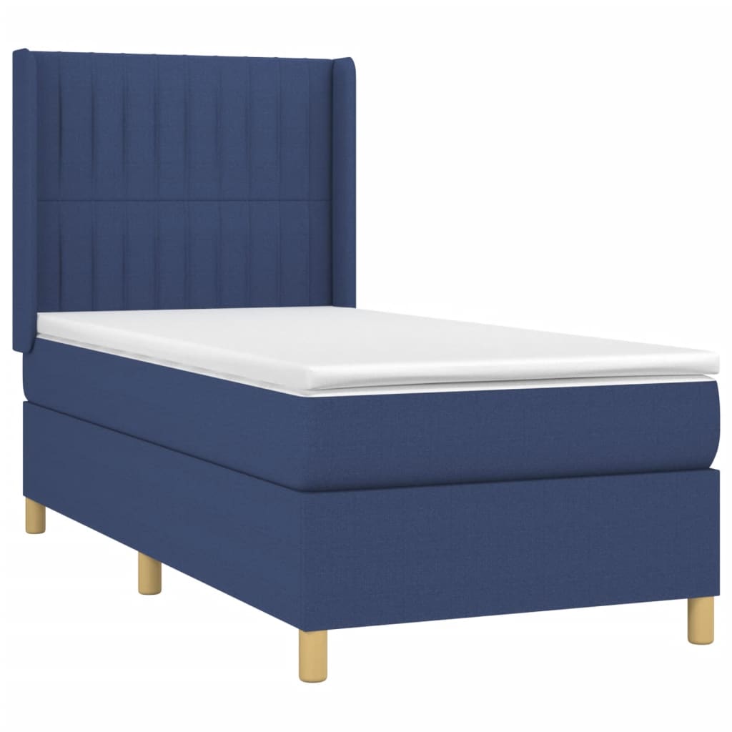Giroletto a Molle con Materasso Blu 100x200 cm in Tessuto | homemem39
