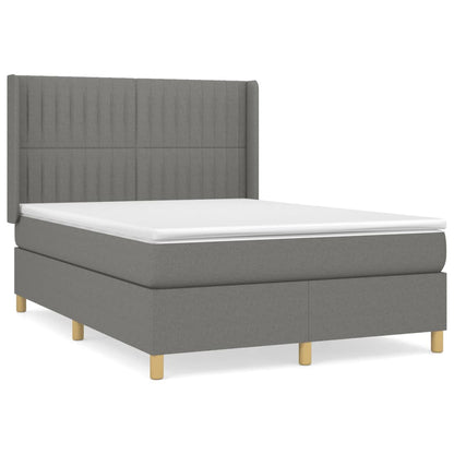Giroletto a Molle con Materasso Grigio Scuro 140x200cm Tessuto | homemem39