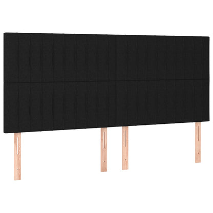 Spring bed frame with black mattress 180x200 cm in fabric