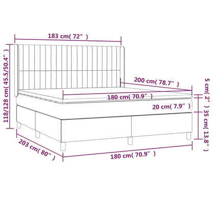 Giroletto a Molle con Materasso Blu 180x200 cm in Tessuto | homemem39