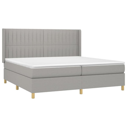 Giroletto a Molle con Materasso Grigio Chiaro 200x200cm Tessuto | homemem39