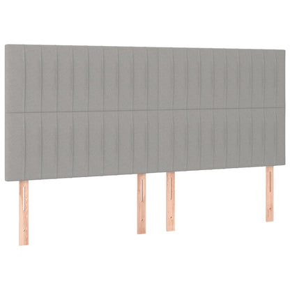 Giroletto a Molle con Materasso Grigio Chiaro 200x200cm Tessuto | homemem39