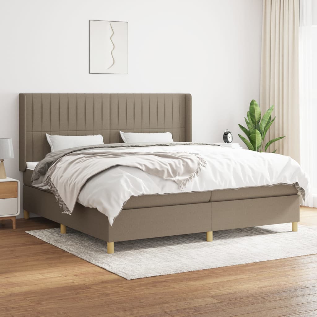 Giroletto a Molle con Materasso Tortora 200x200 cm in Tessuto | homemem39