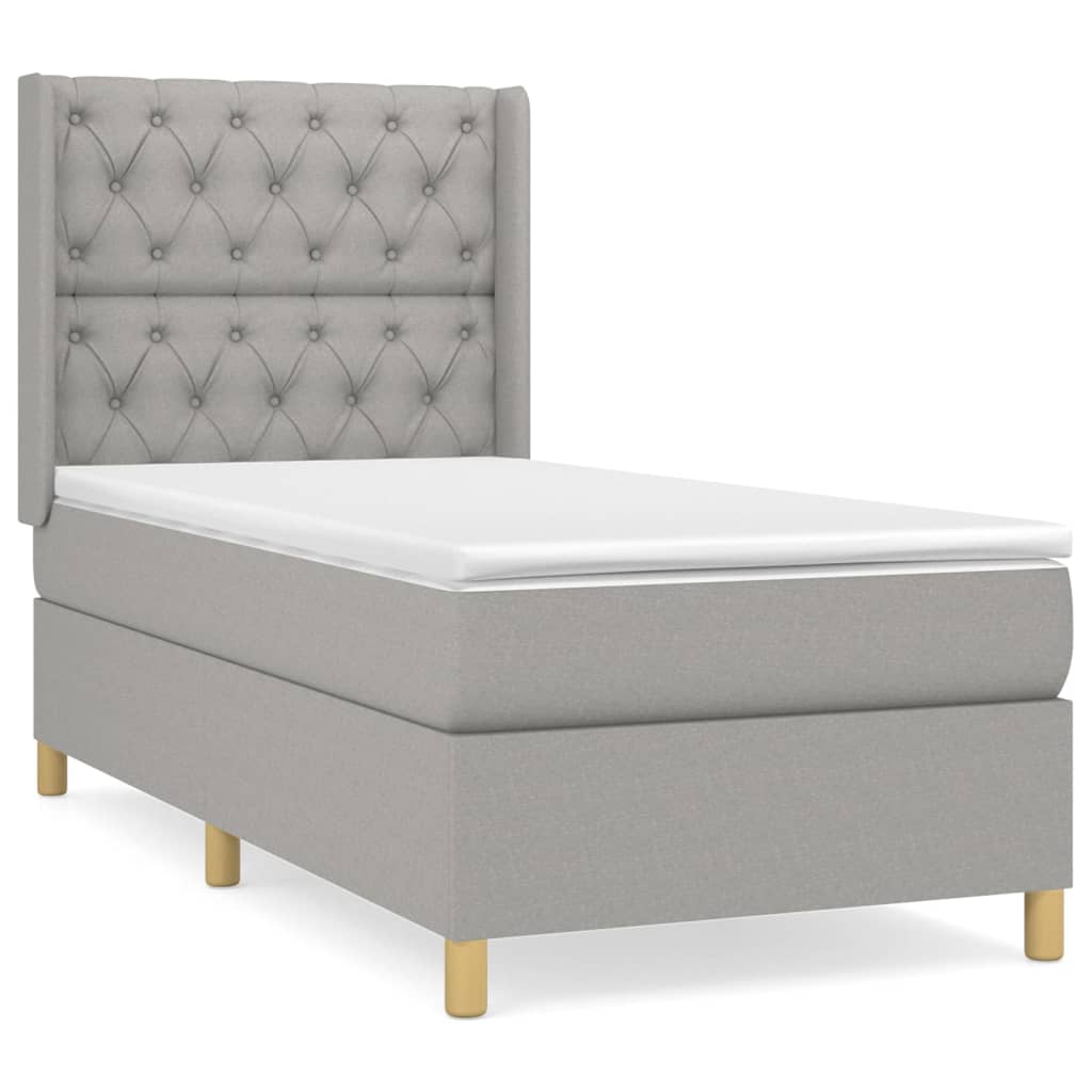 Giroletto a Molle con Materasso Grigio Chiaro 80x200 cm Tessuto | homemem39