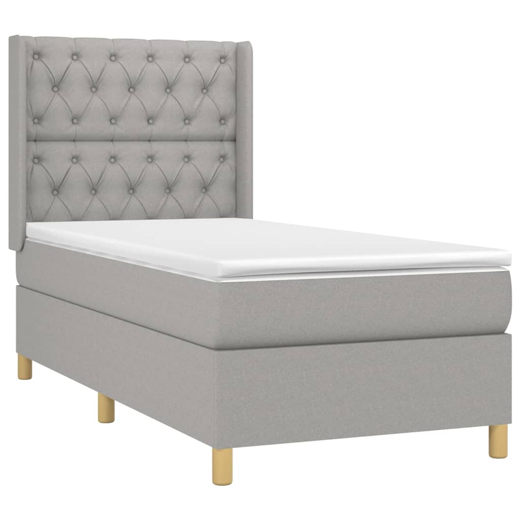 Giroletto a Molle con Materasso Grigio Chiaro 80x200 cm Tessuto | homemem39