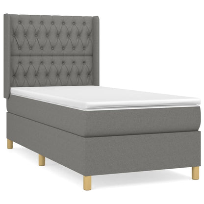 Giroletto a Molle con Materasso Grigio Scuro 90x190 cm Tessuto | homemem39