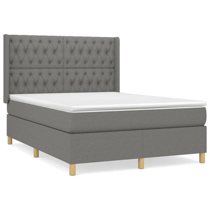 Giroletto a Molle con Materasso Grigio Scuro 140x190 cm Tessuto | homemem39