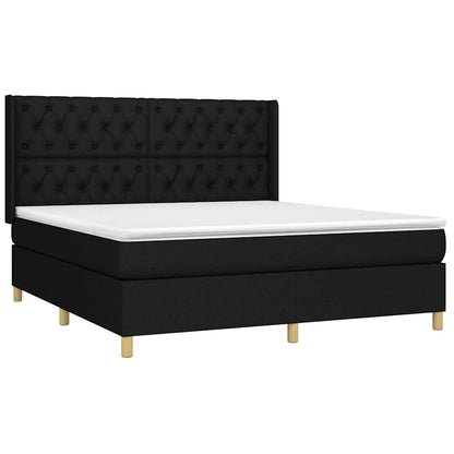 Giroletto a Molle con Materasso Nero 160x200 cm in Tessuto | homemem39