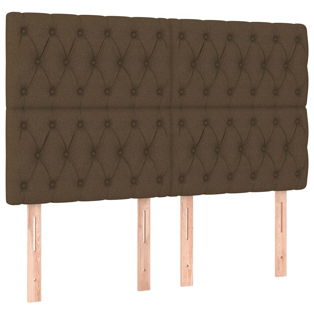 Giroletto a Molle con Materasso Marrone Scuro 160x200cm Tessuto