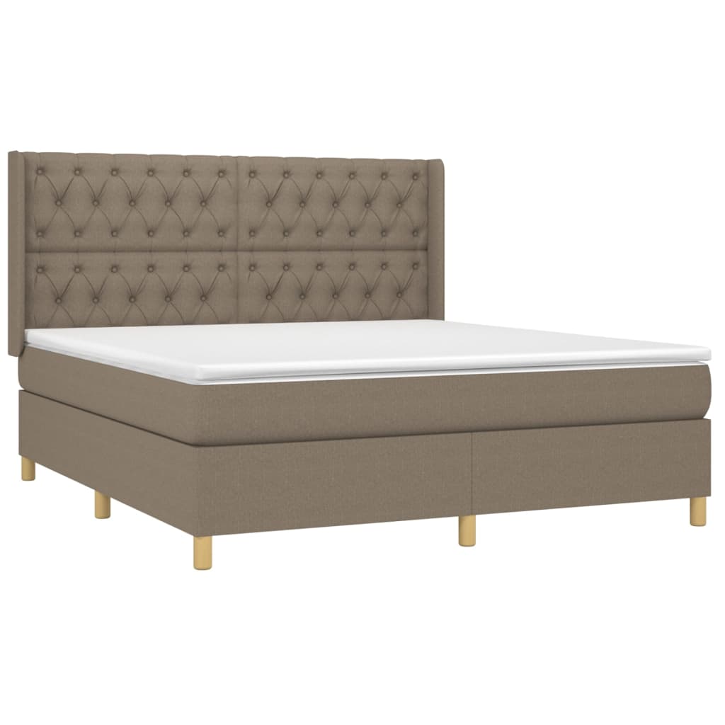 Giroletto a Molle con Materasso Tortora 160x200 cm in Tessuto | homemem39