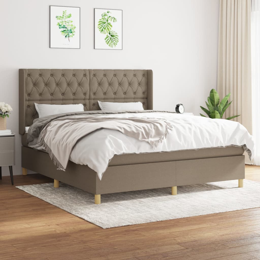 Giroletto a Molle con Materasso Tortora 160x200 cm in Tessuto | homemem39