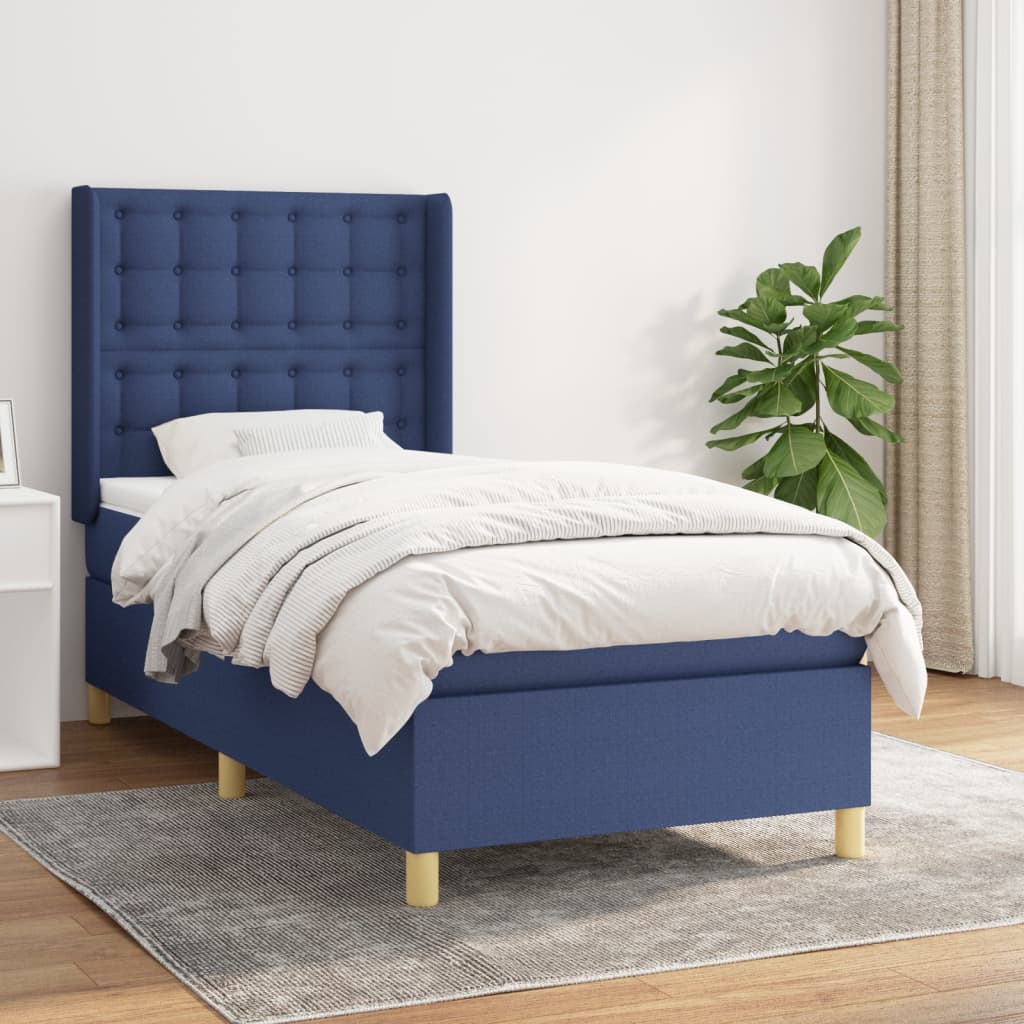 Giroletto a Molle con Materasso Blu 90x190 cm in Tessuto | homemem39