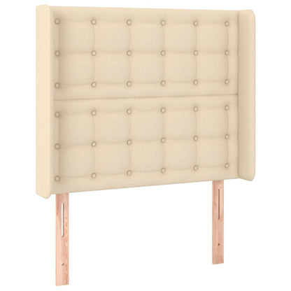 Spring bed frame with cream mattress 100x200 cm in fabric