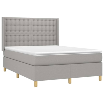 Giroletto a Molle con Materasso Grigio Chiaro 140x190cm Tessuto | homemem39