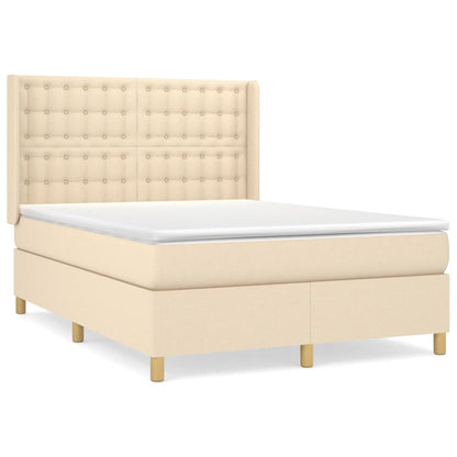 Giroletto a Molle con Materasso Crema 140x19 cm in Tessuto | homemem39