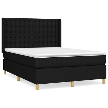 Giroletto a Molle con Materasso Nero 140x200 cm in Tessuto | homemem39