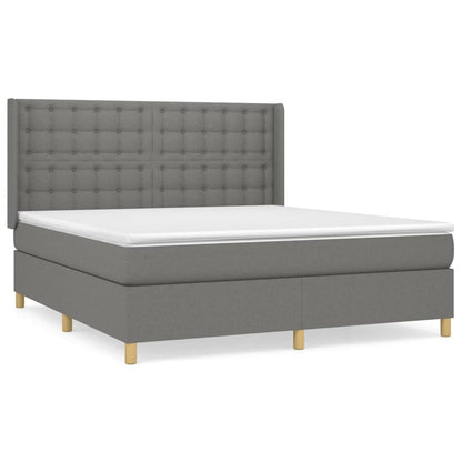 Giroletto a Molle con Materasso Grigio Scuro 160x200 cm Tessuto | homemem39