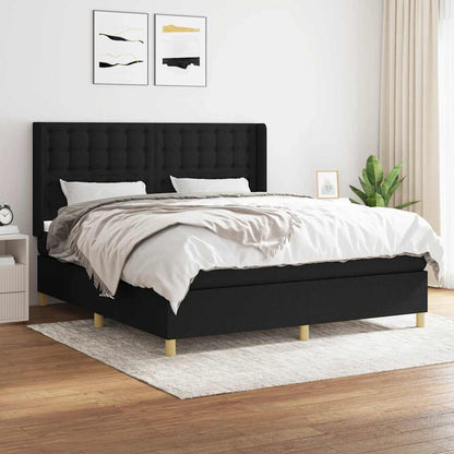 Giroletto a Molle con Materasso Nero 180x200 cm in Tessuto | homemem39