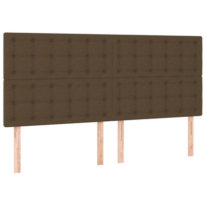 Giroletto a Molle con Materasso Marrone Scuro 200x200cm Tessuto | homemem39