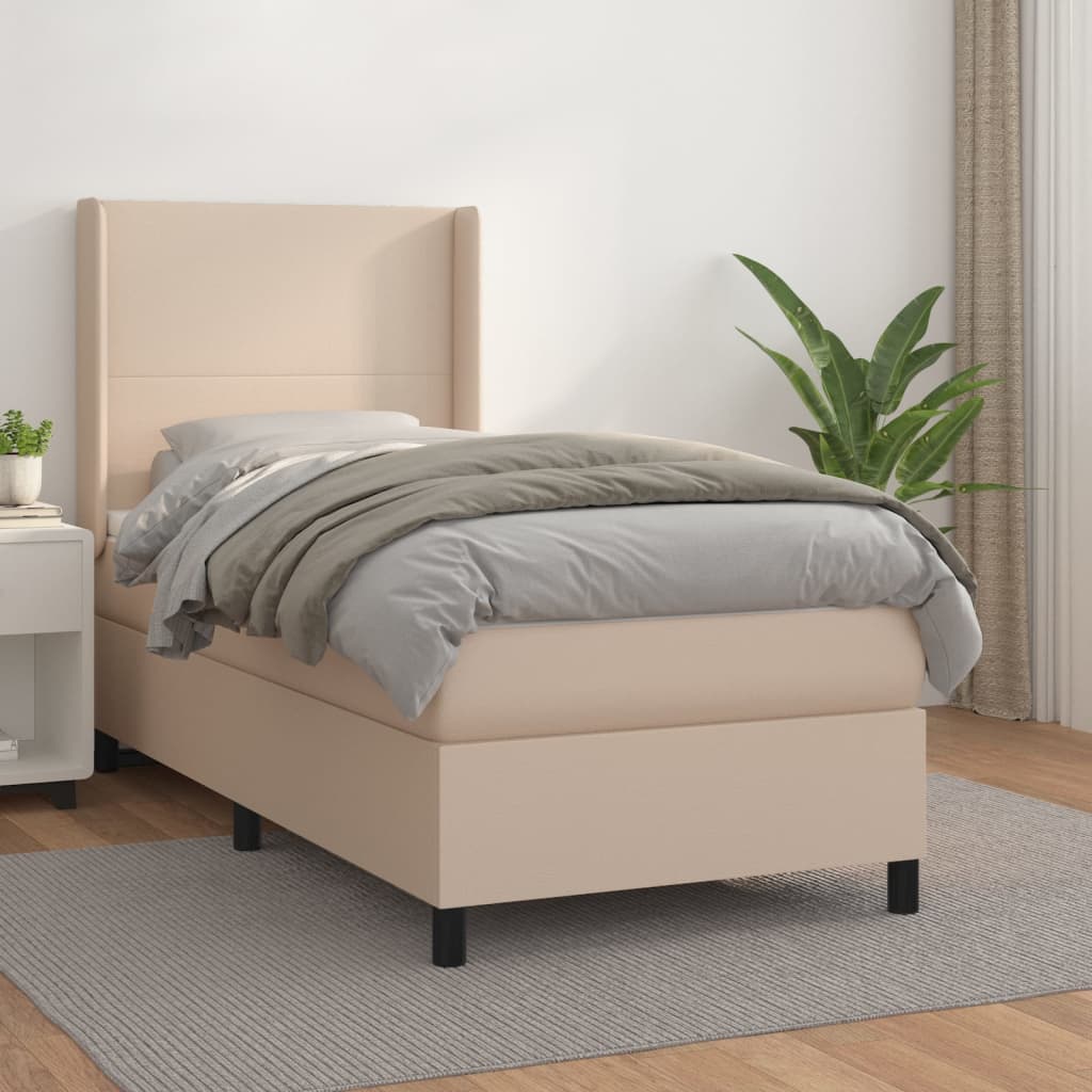 Giroletto a Molle con Materasso Cappuccino 90x190 cm Similpelle | homemem39