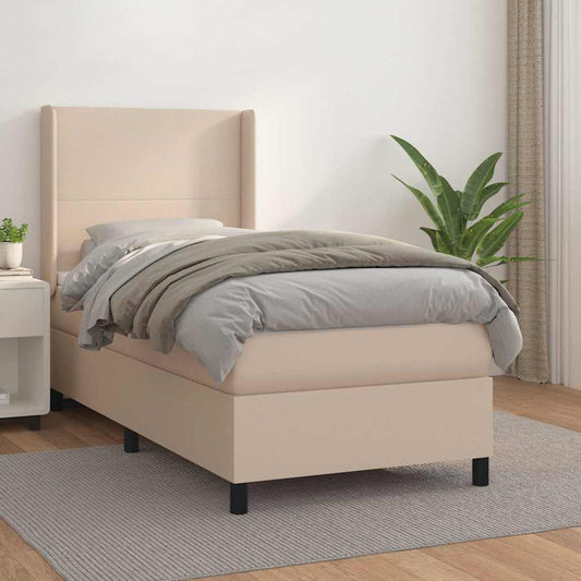 Giroletto a Molle con Materasso Cappuccino 90x190 cm Similpelle