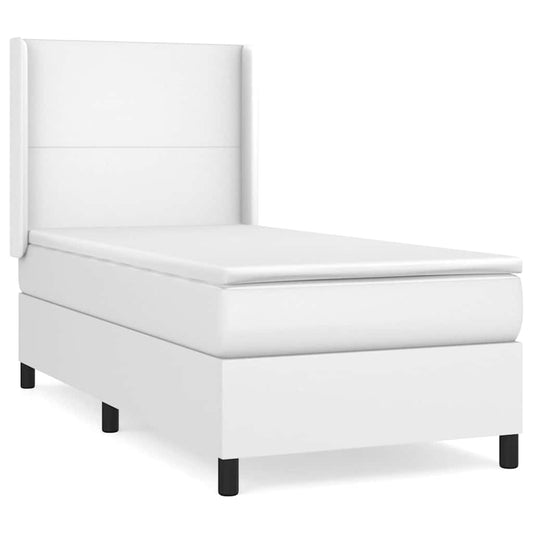Giroletto a Molle con Materasso Bianco 90x200 cm in Similpelle