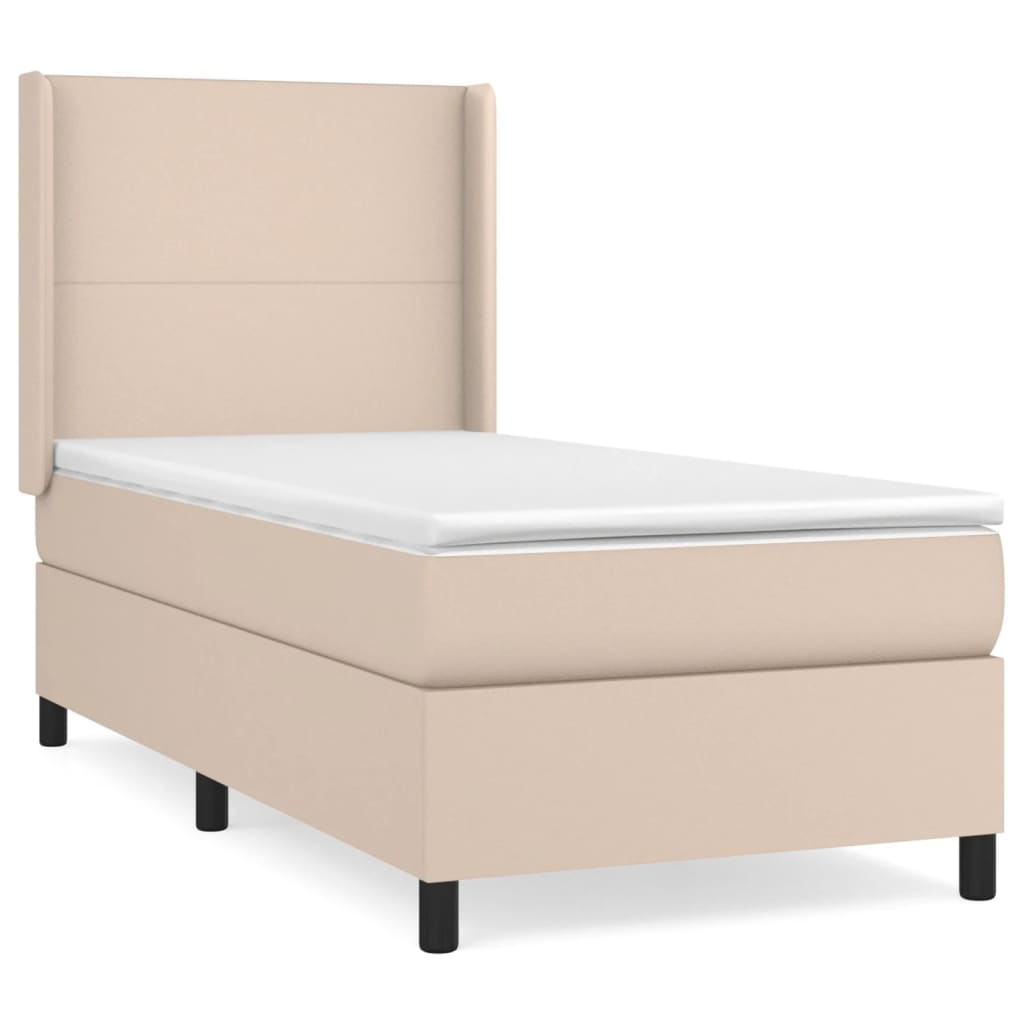 Giroletto a Molle con Materasso Cappuccino 100x200cm Similpelle | homemem39