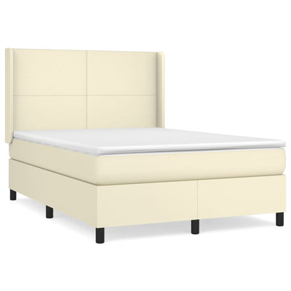 Giroletto a Molle con Materasso Crema 140x200 cm in Similpelle | homemem39