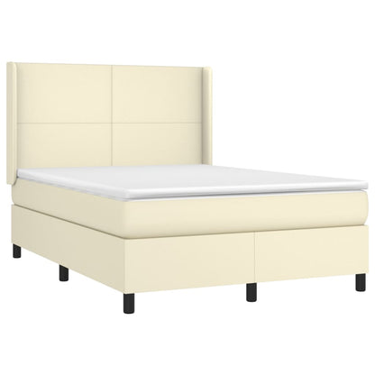 Giroletto a Molle con Materasso Crema 140x200 cm in Similpelle | homemem39