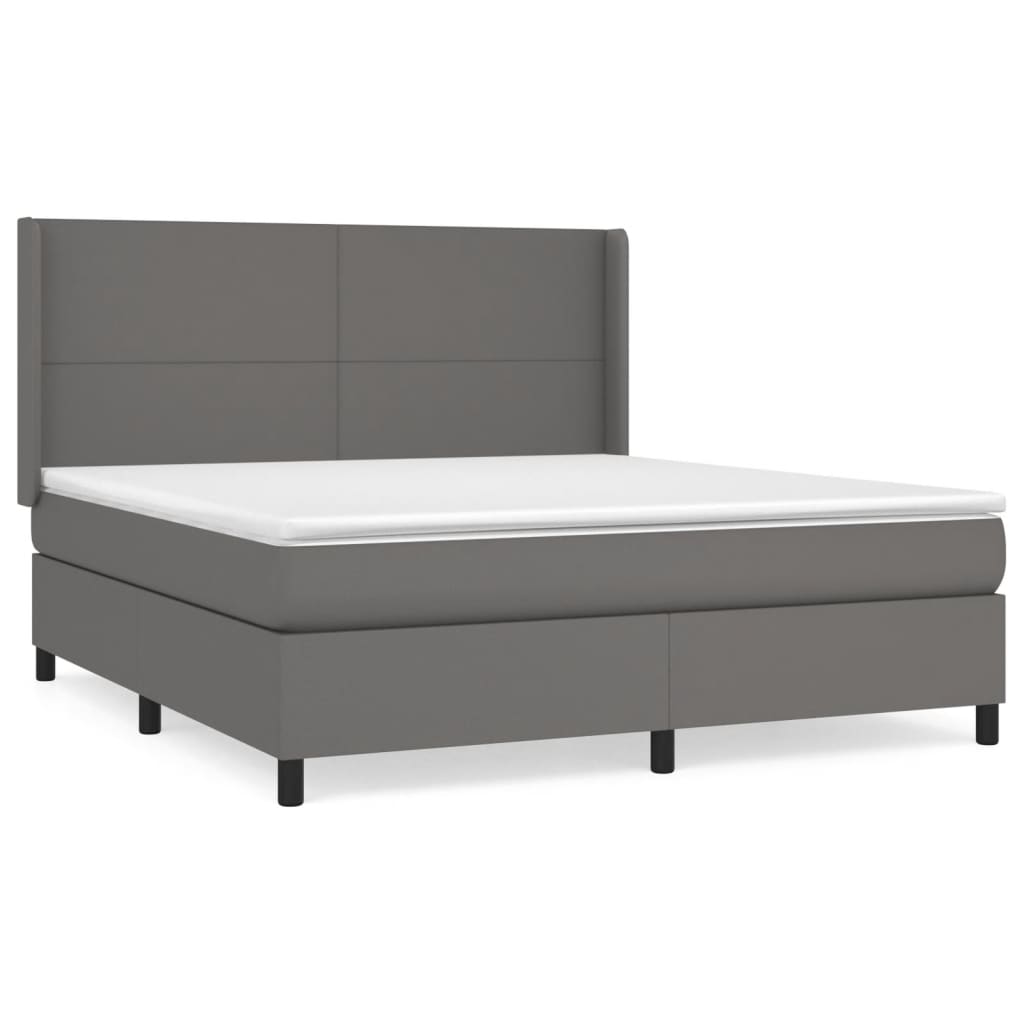 Giroletto a Molle con Materasso Grgio 180x200 cm in Similpelle | homemem39