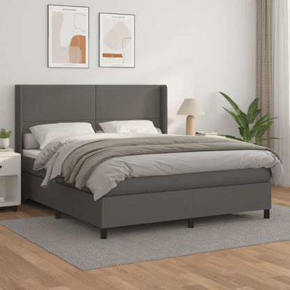 Giroletto a Molle con Materasso Grgio 180x200 cm in Similpelle | homemem39