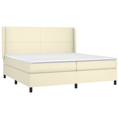 Giroletto a Molle con Materasso Crema 200x200 cm in Similpelle | homemem39