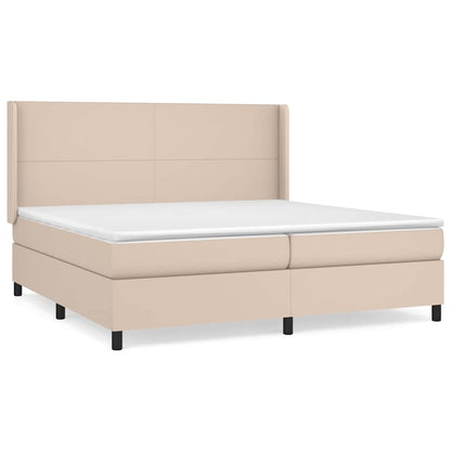 Giroletto a Molle con Materasso Cappuccino 200x200cm Similpelle