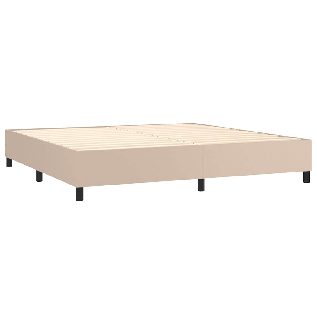Giroletto a Molle con Materasso Cappuccino 200x200cm Similpelle
