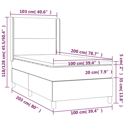 Giroletto a Molle con Materasso Bianco 100x200 cm in Similpelle | homemem39