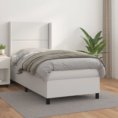 Giroletto a Molle con Materasso Bianco 100x200 cm in Similpelle | homemem39