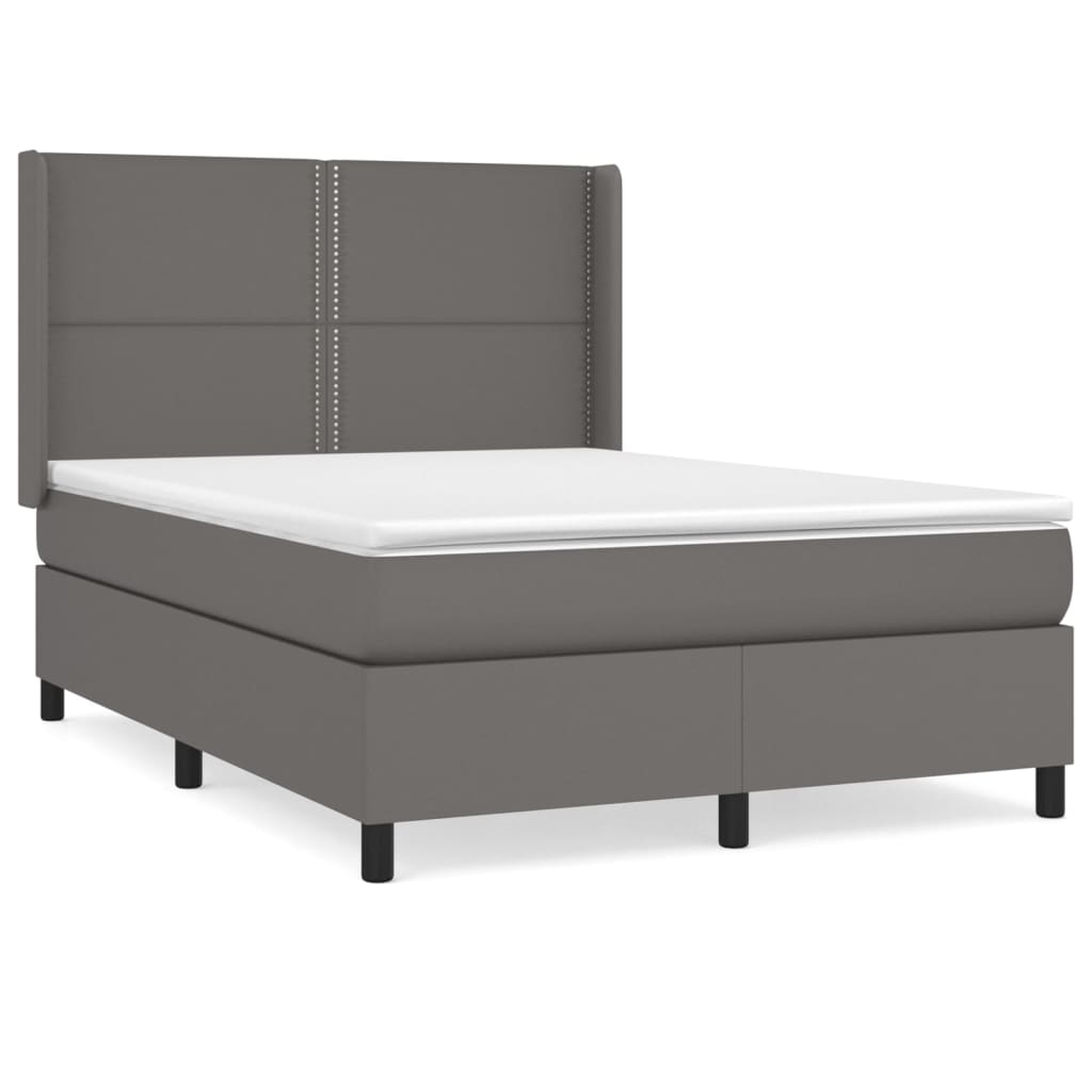 Giroletto a Molle con Materasso Grigio 140x200 cm in Similpelle | homemem39