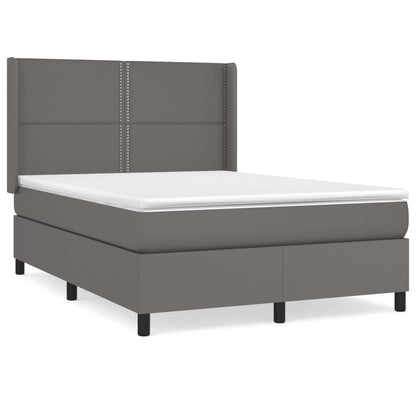 Giroletto a Molle con Materasso Grigio 140x200 cm in Similpelle | homemem39