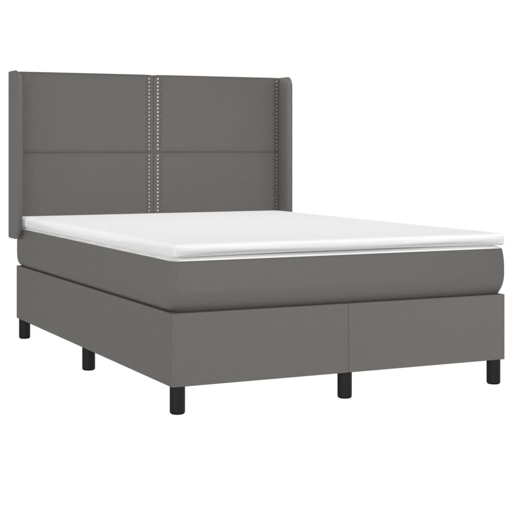 Giroletto a Molle con Materasso Grigio 140x200 cm in Similpelle | homemem39