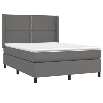 Giroletto a Molle con Materasso Grigio 140x200 cm in Similpelle | homemem39