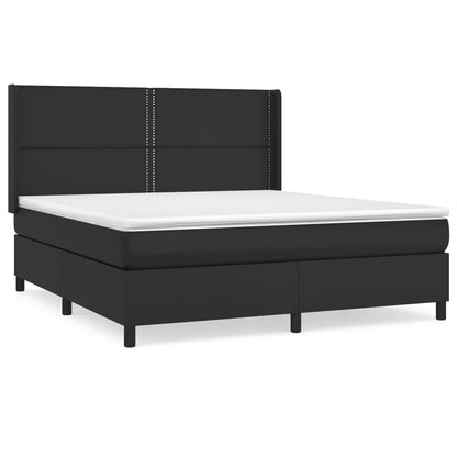 Giroletto a Molle con Materasso Nero 180x200 cm in Similpelle | homemem39
