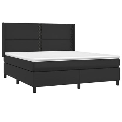 Giroletto a Molle con Materasso Nero 180x200 cm in Similpelle | homemem39