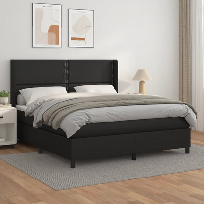 Giroletto a Molle con Materasso Nero 180x200 cm in Similpelle | homemem39