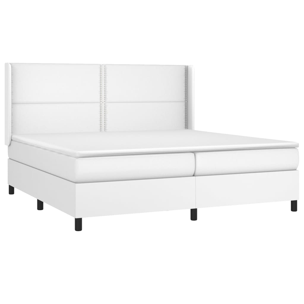 Giroletto a Molle con Materasso Bianco 200x200cm in Similpelle | homemem39
