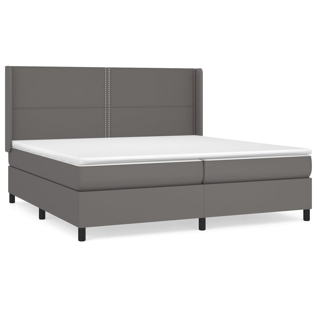 Giroletto a Molle con Materasso Grgio 200x200 cm in Similpelle | homemem39