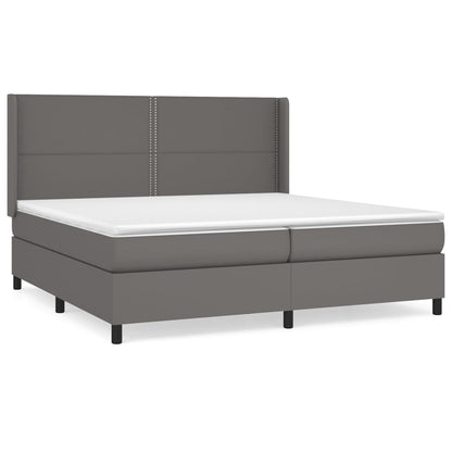 Giroletto a Molle con Materasso Grgio 200x200 cm in Similpelle | homemem39